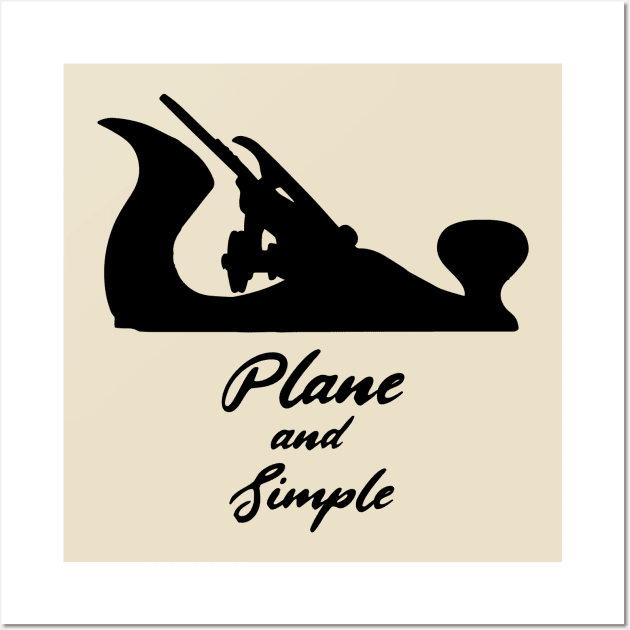 Plane and simple hand tools woodworker gift carpenter hand plane enthusiast Wall Art by One Eyed Cat Design